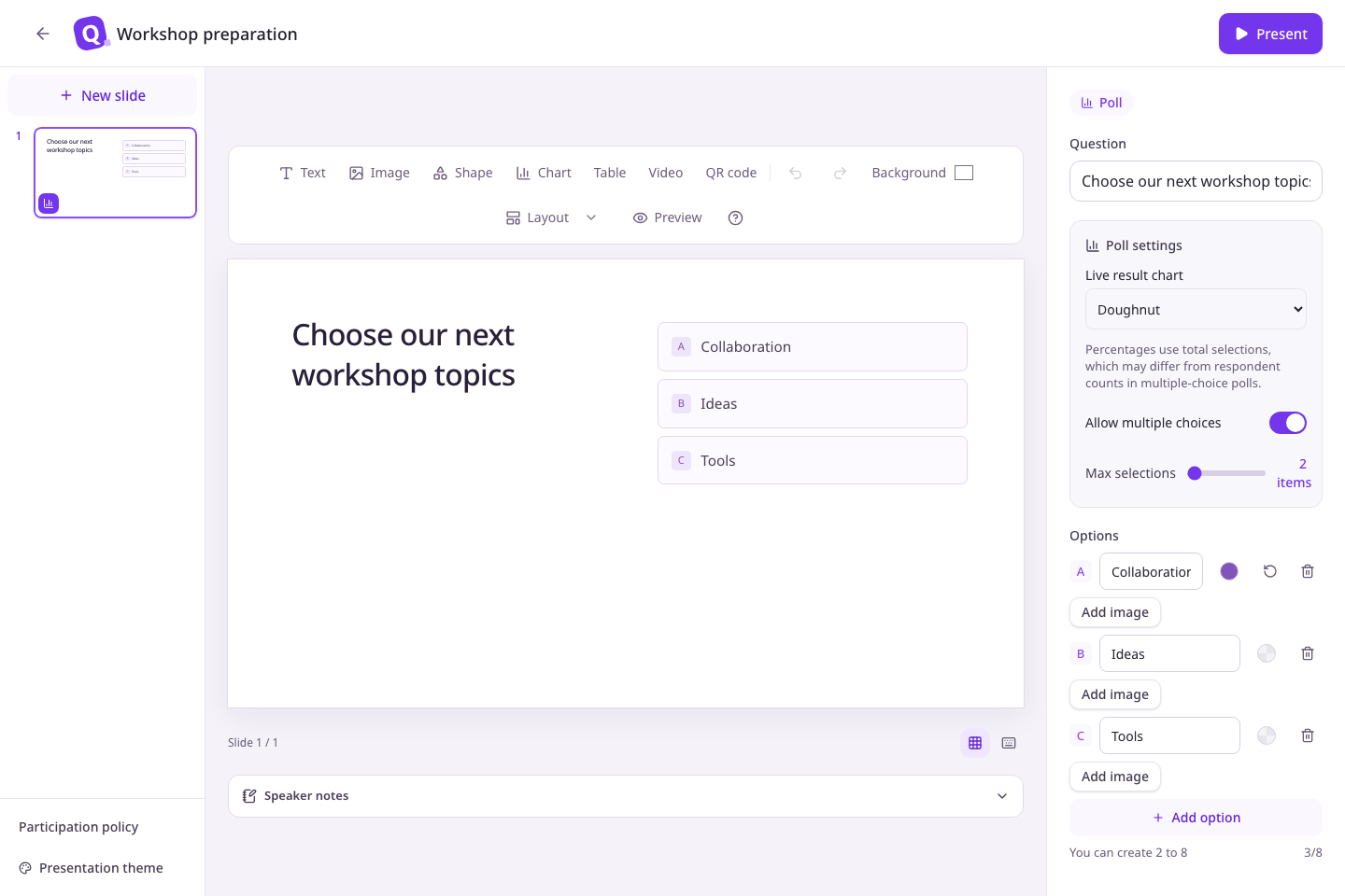 SlideQ question editor